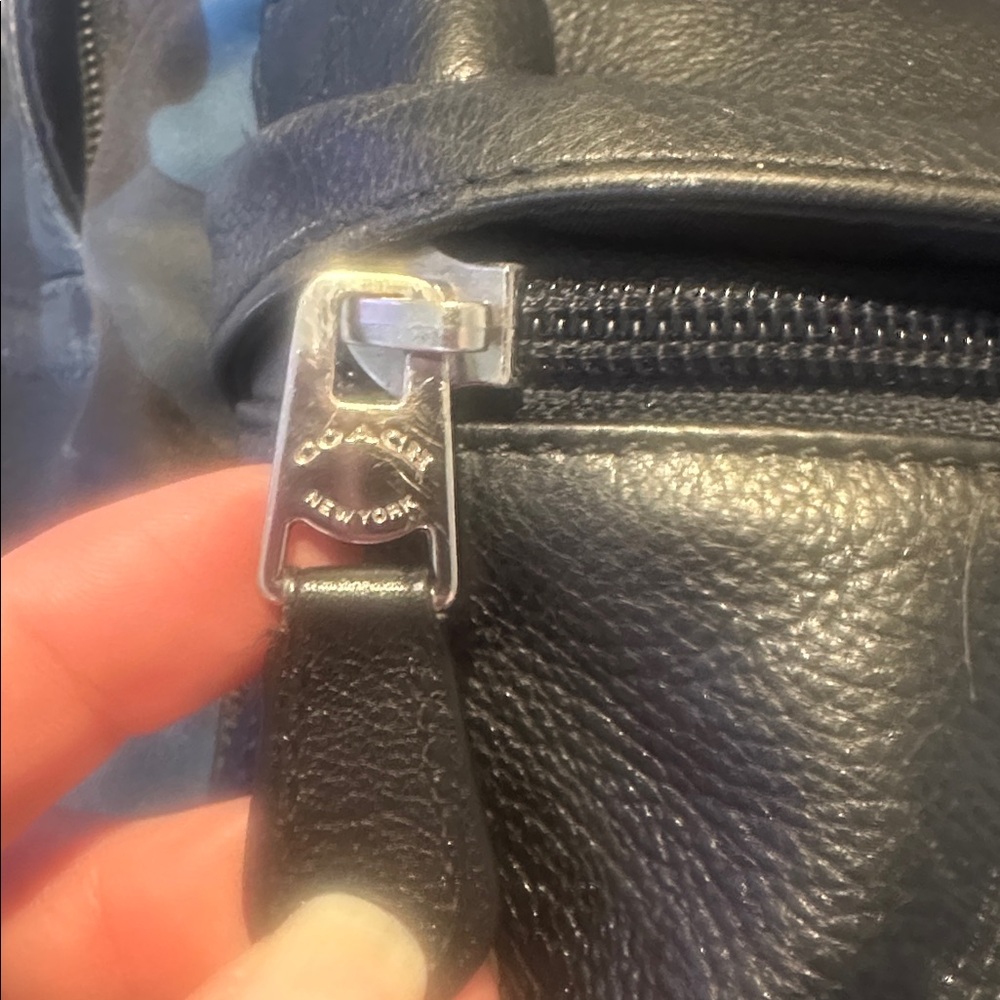 ECU Coach Charles Blue Camouflage Leather Backpack - Picture 10 of 16